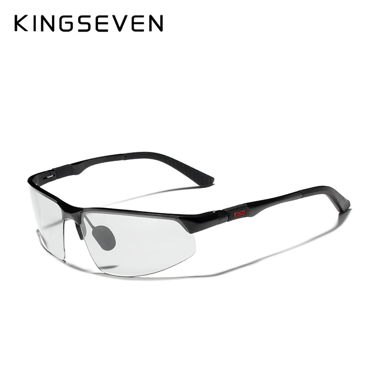 KINGSEVEN, фотохромные солнцезащитные очки, мужские поляризованные солнцезащитные очки, мужские сменные линзы, цветные очки, очки для вождения - Цвет линз: black Photochormic