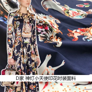 

148 cm wide twist fabric brand digital printing polyester fabric meter fashion dress handmade DIY fabric wholesale cloth