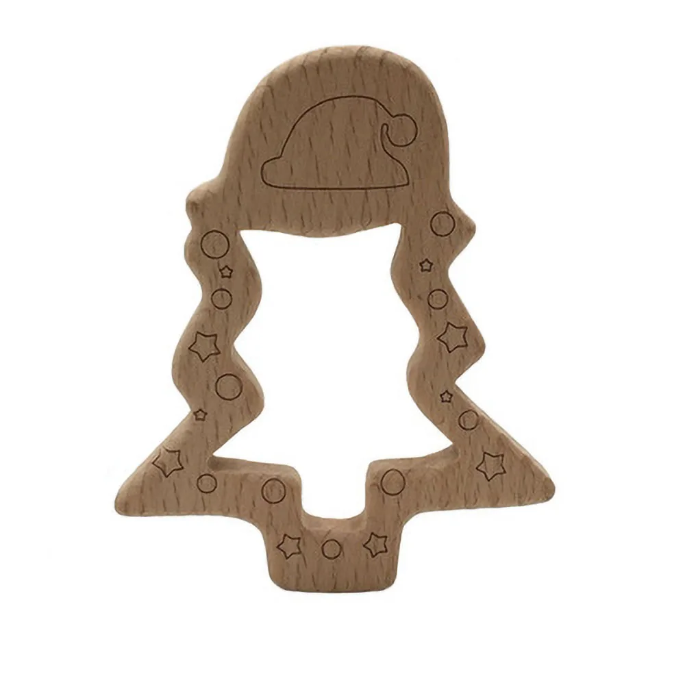 

Baby Teether Wood Christmas Tree Teethers for Baby Infant Kids Chew Tooth Toys Baby Dental Care Strengthening Tooth Training