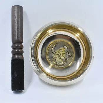 

New Arrival Golden Singing Bowls with Mantra inside Nice Sound for Meditation 13cm