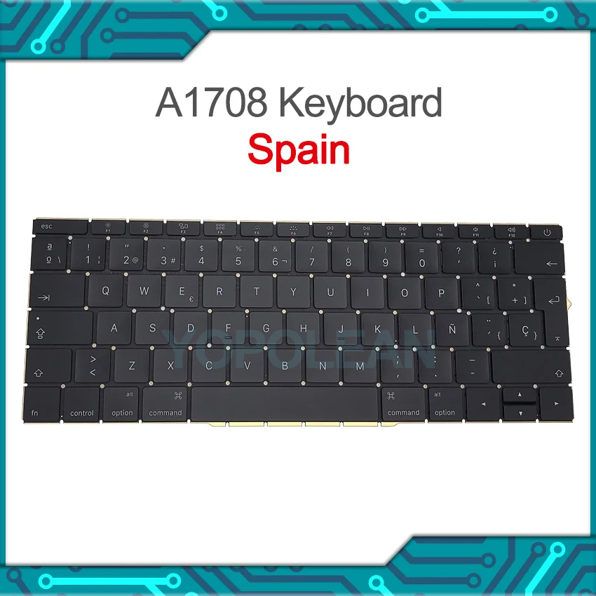 Новая сменная клавиатура A1708 с испанской раскладкой для Macbook Pro Retina 13 дюймов a1708