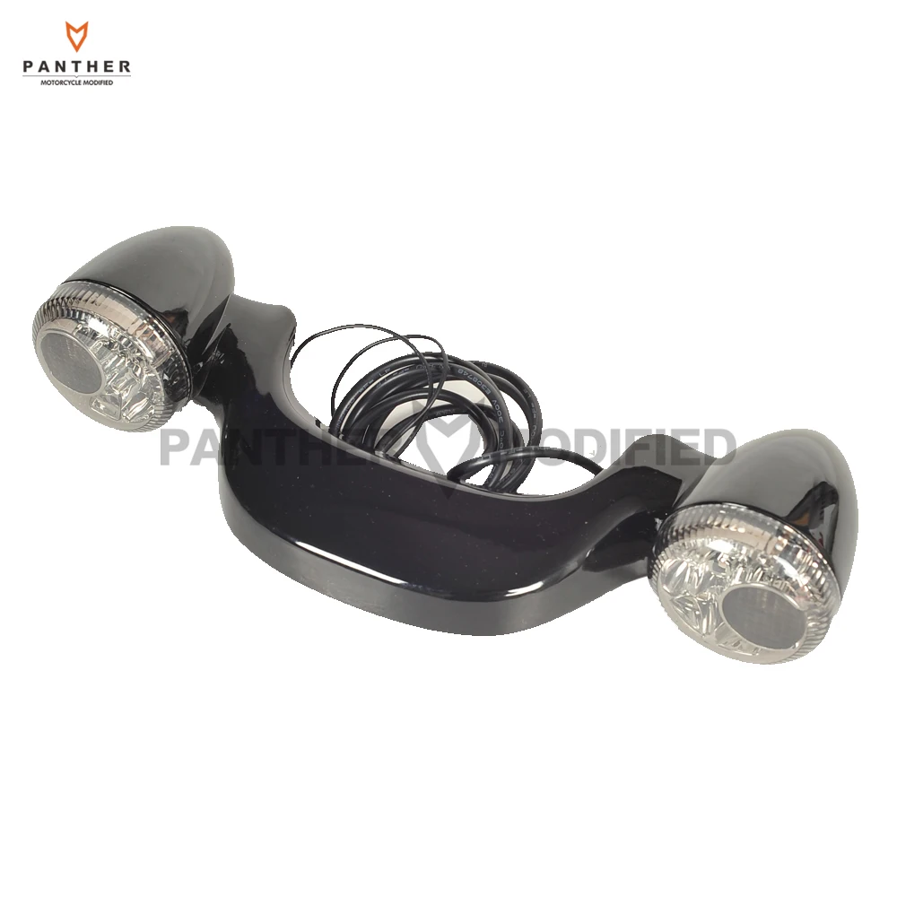

Black Motorcycle LED Rear Turn Signal Brake Light Bar Smoke Lens Case for Harley Touring Street Road Glide 2010-2018