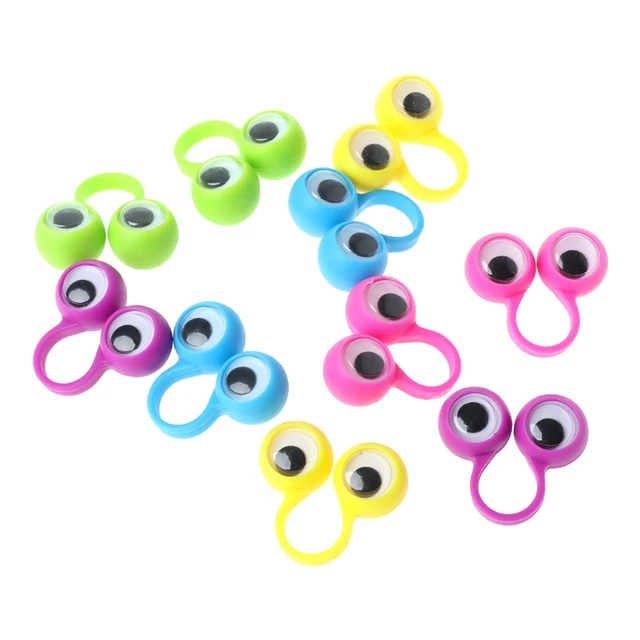 New 10 Pcs Eye Finger Puppets Eye Rings Kids Baby Toys Gift Slime Accessories 2