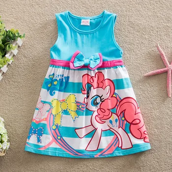 

my little pony girls dresses kids cotton princess short skirt cute cartoon dolls print vest children's clothing