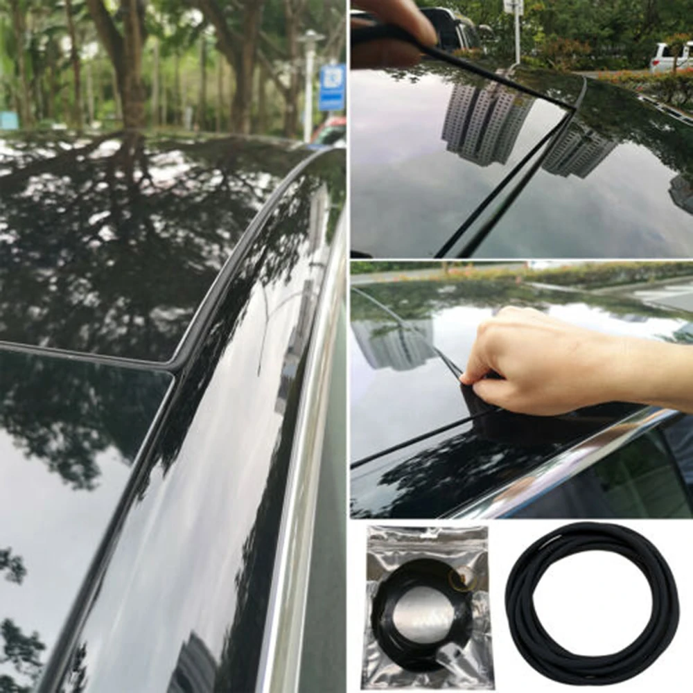1 шт. 285 см черный чистый силикон ветровое стекло и крыша ветрозащитный и шумоподавляющий уплотнитель защитный комплект подходит для Tesla модель 3