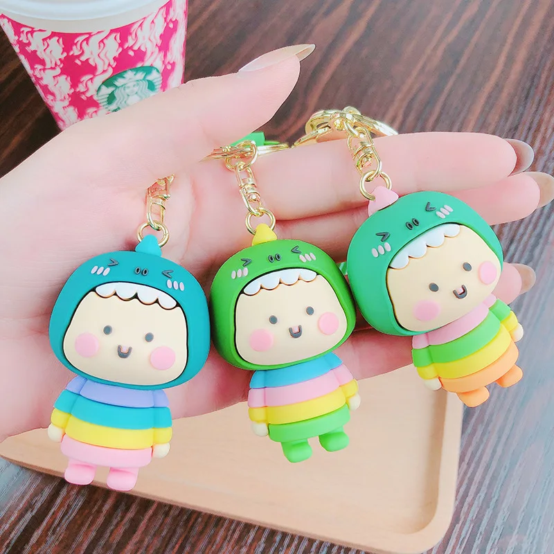

Cartoon Rainbow Dinosaur Keychains Baby Toy Cute Animal Keychain for Women Girl Boy Phone Bags Key Chain Car Key Ring Jewelry