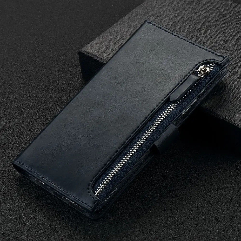 royal blue LAPOPNUT кожаный бумажник флип Монета на молнии чехол для телефона чехол для samsung Galaxy S10 S9 S8 плюс кошелек сумочка Coque Capa телефон сумка - Цвет: royal blue