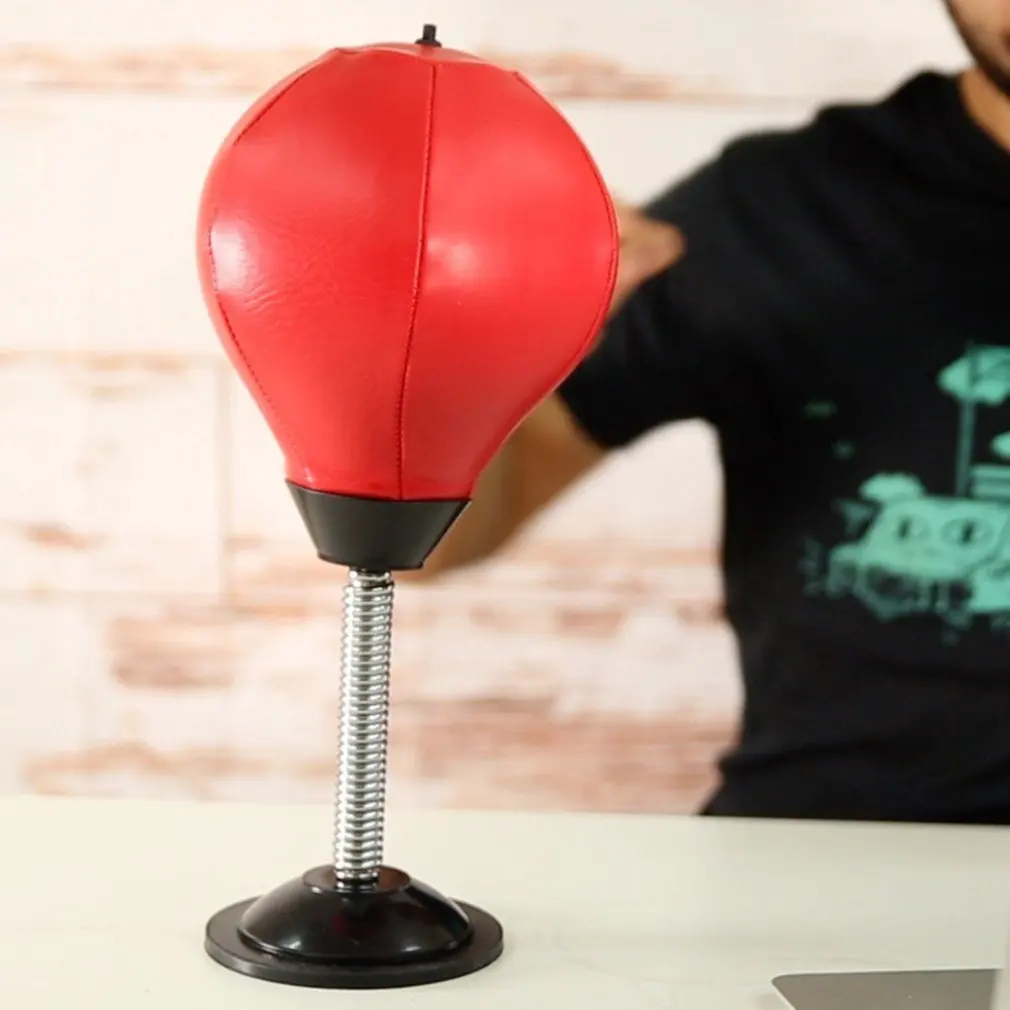 Desktop Vent Ball Boxing Ball Sucker Speed Ball Mini Boxing Ball Fitness Equipment Office Decompression Red