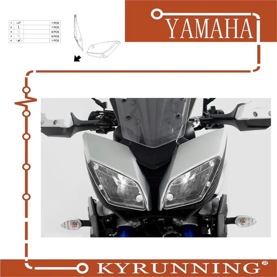Teng поклонение для YAMAHA MT 09 MT09 FZ09 Tracer 900 GT 2019 мотоциклетная фара Защитная крышка Щит