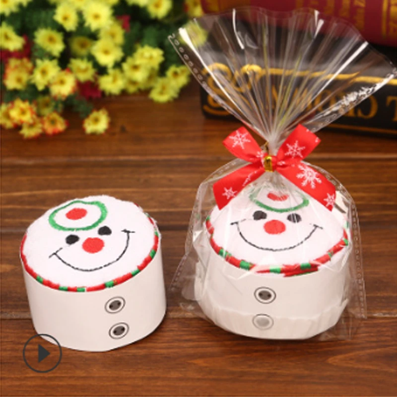 Snowman Рождественское полотенце креативный Санта Клаус Снеговик Рождественская елка хлопок супер мягкое полотенце вечерние Декор подарок милые для торта форма дизайн - Цвет: Snowman