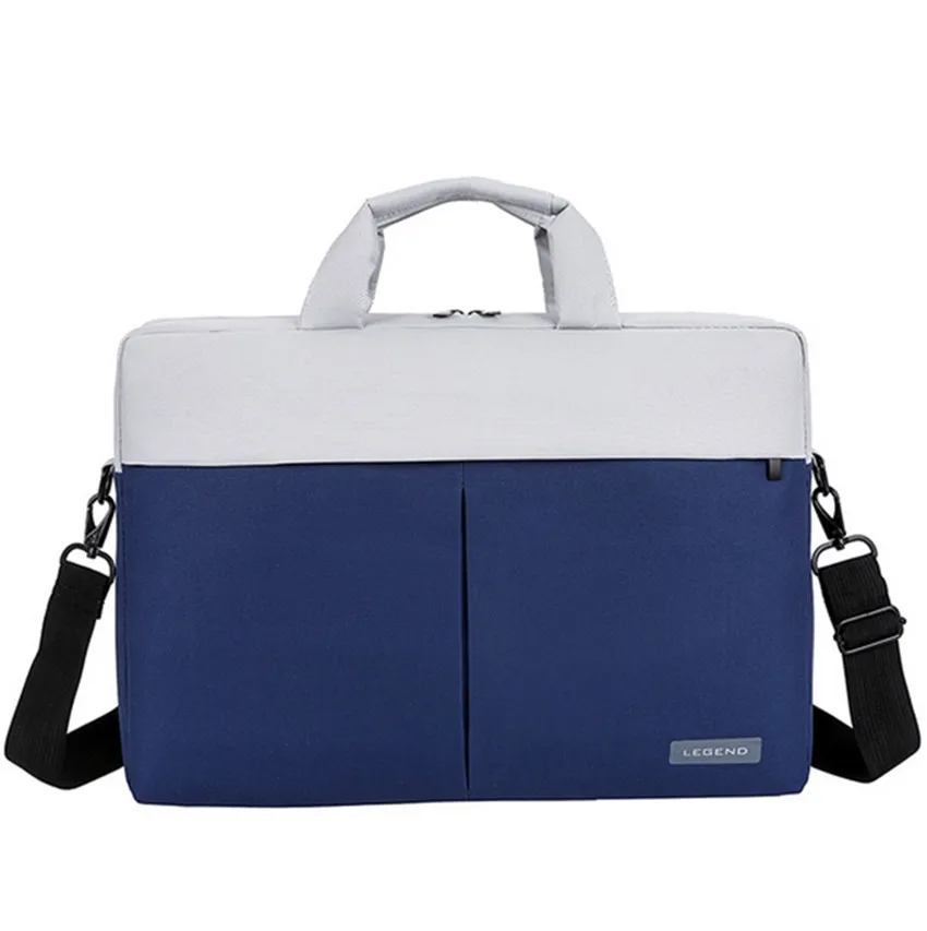 Мужские сумки пу портфель компьютер портфель для женщин - Цвет: Синий
