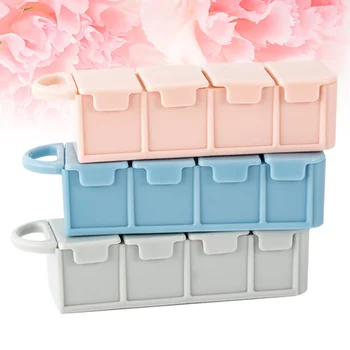 

3PCS Medicine Box Pill Organzier Four Compartments Sealed Medicine Dispenser Pill Holder Pill Box Drug Case for Home
