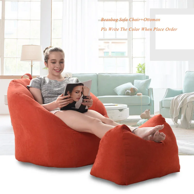 EPP Sofa and Ottoman Бобы мешок с наполнителем уютное кресло-мешок диван стул шезлонг ленивый диван спальный мешок османское кресло с хранения детское кресло-пуф гостиная - Цвет: EPP Sofa and Ottoman