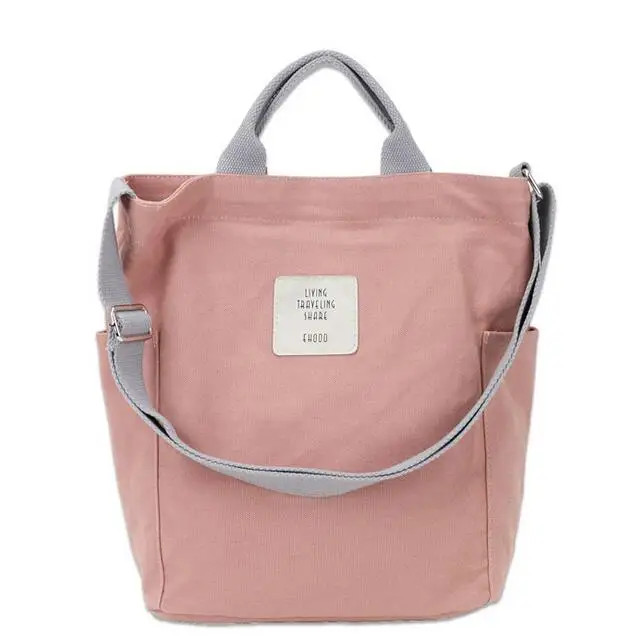 

2019 Korean version of the versatile canvas shoulder bag simple art slanting handbags messenger women bag Casual