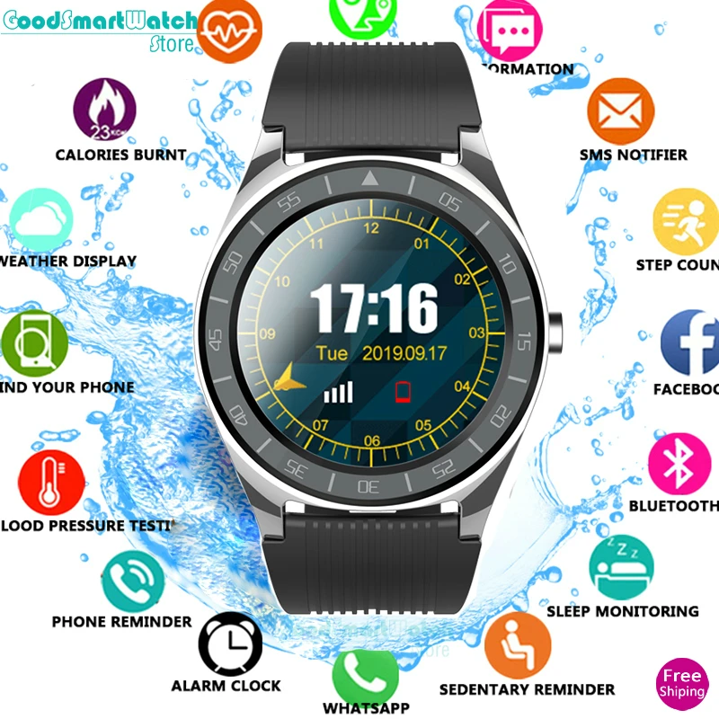 New V5 Smart Watch Phone With Camera 3D Curved Touch Screen TF SIM Card Bluetooth Wearable Device For Apple IOS Android Phone
