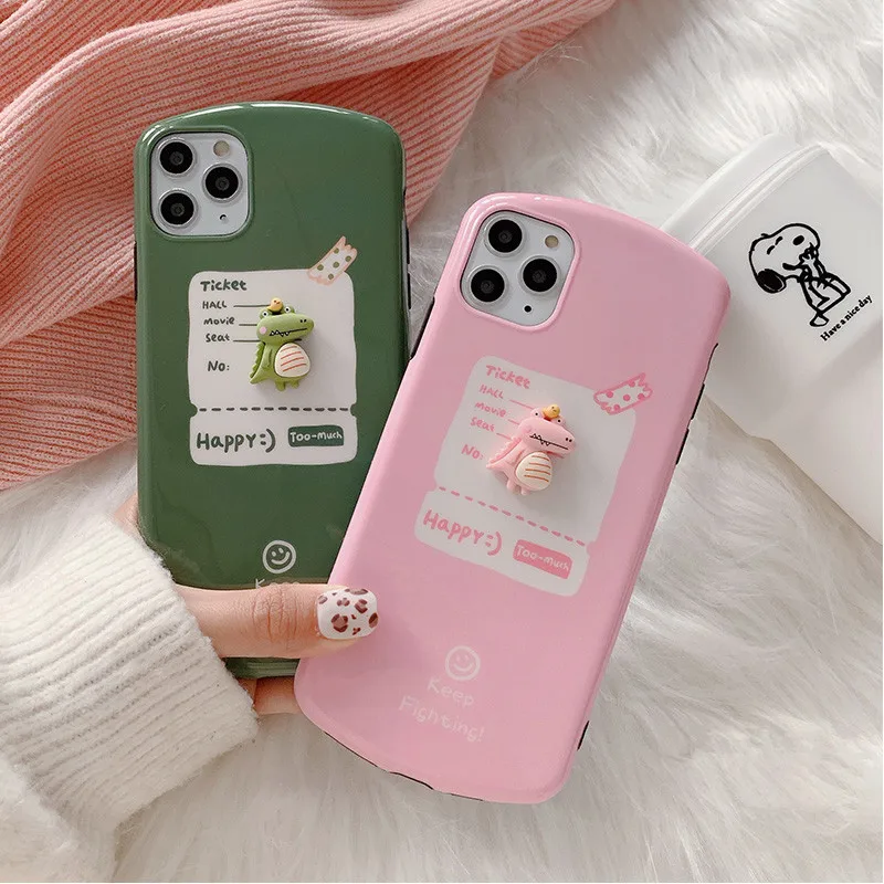 3D Cute Cartoon Animal Crocodile Phone Case For iPhone 11 Cases Silicone Soft Pro Max 7 Puls 8 Cover | Мобильные телефоны и