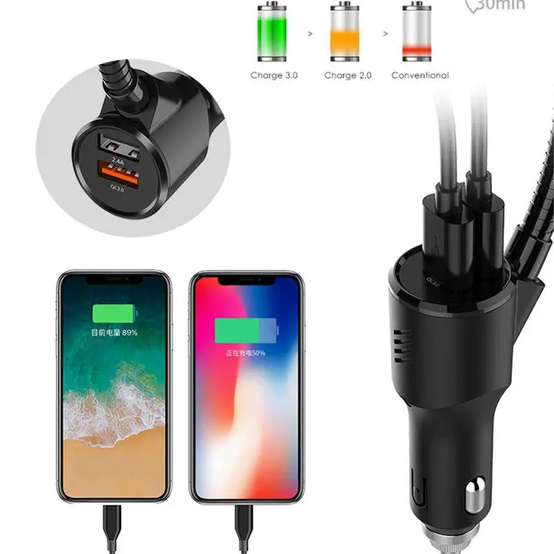 HEVXM fm-передатчик QC3.0 быстрое двойное зарядное устройство USB TF карта AUX Mp3 плеер Автомобильная гарнитура беспроводной Bluetooth комплект