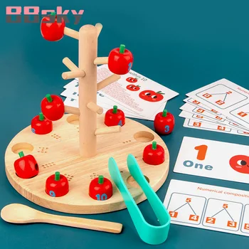 

BBSKY Teaching Aids 3D Apple Trees Math Toys Teaching Kindergarten Manual DIY Parent-child Early Learning Education Toys C106