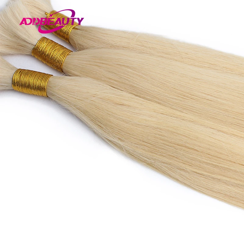 Straight Human Hair Bulk Hair 100% Brazilian Virgin Remy Human Bulk 50g 100g Blond Color Natural Color 12-30inch