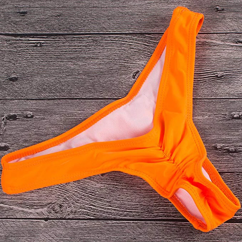 orange Sfit, сексуальные пляжные шорты с низкой талией, женские трусы, плавки, купальный костюм, одноцветные Шорты для плавания, женская одежда для плавания, бикини - Цвет: orange