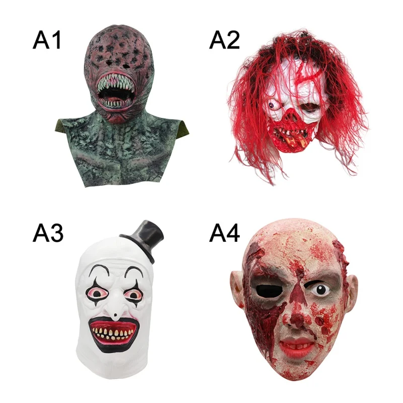 

Horror Latex Mask Full Face Helmet Creepy Scary Halloween Cosplay Costume Mask For Adults Party Decoration Props