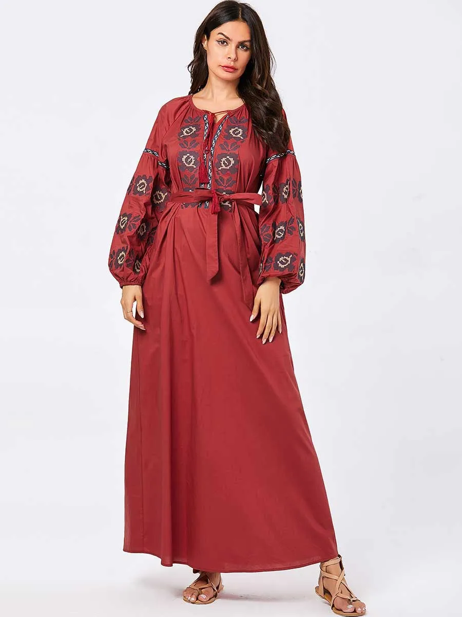 Мусульманское платье модное простое осеннее свободное большого размера с