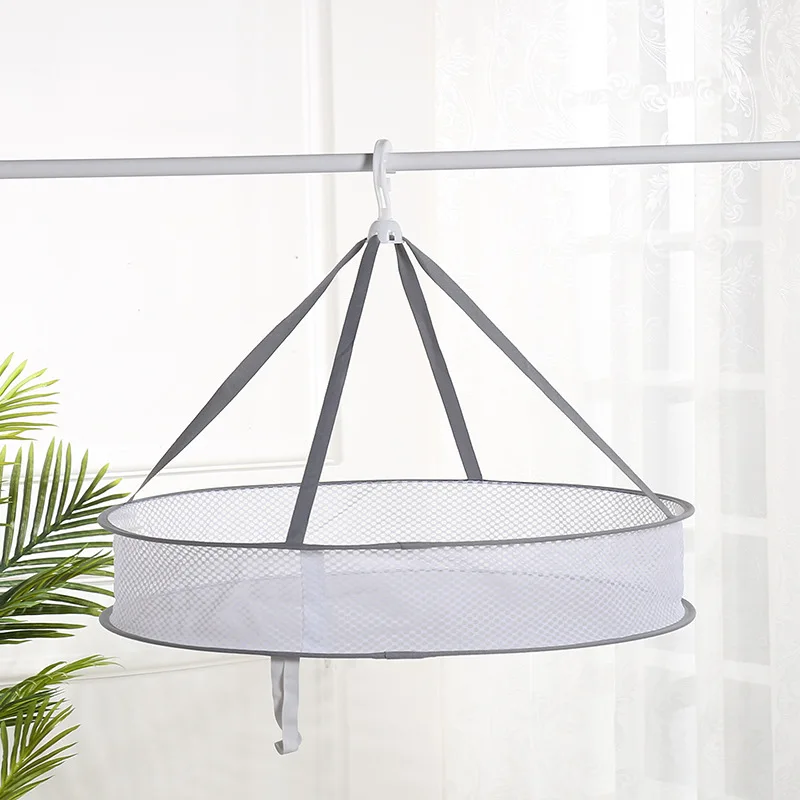 Household Laundry Basket Sweater Flat-Lay Drying Net Anti-Deformation Breathable Foldable Clothes Net Three-Layer Drying Rack 2