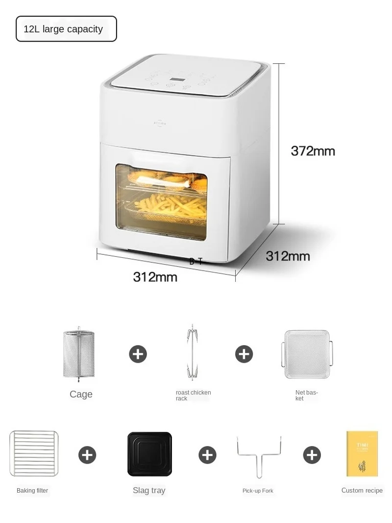 US $406.70 Air DeepFried Pot Home New Mass Intelligent Automatic OilFree MultiFunction Chips Machine Air Fryer Oven