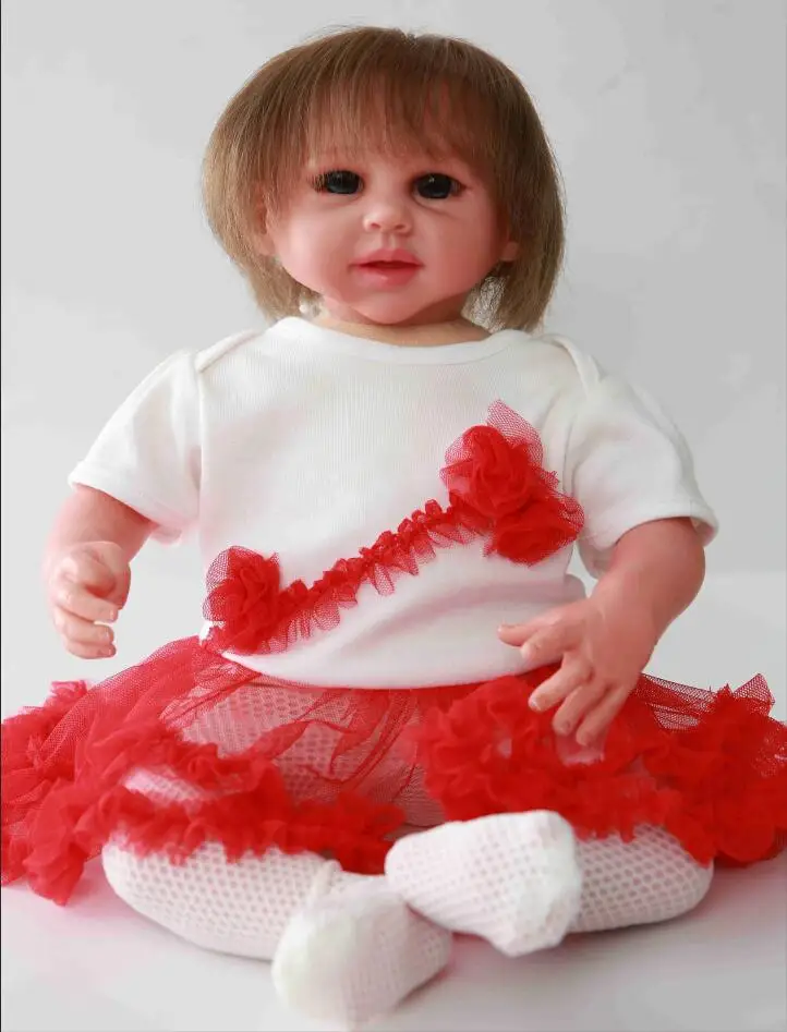 IVITA DS1802, ручная работа, Очаровательная силиконовая кукла-Реборн, Реалистичная игрушка для маленьких девочек с окрашенными ногтями кровеносного сосуда, посаженные волосы - Цвет: Розовый