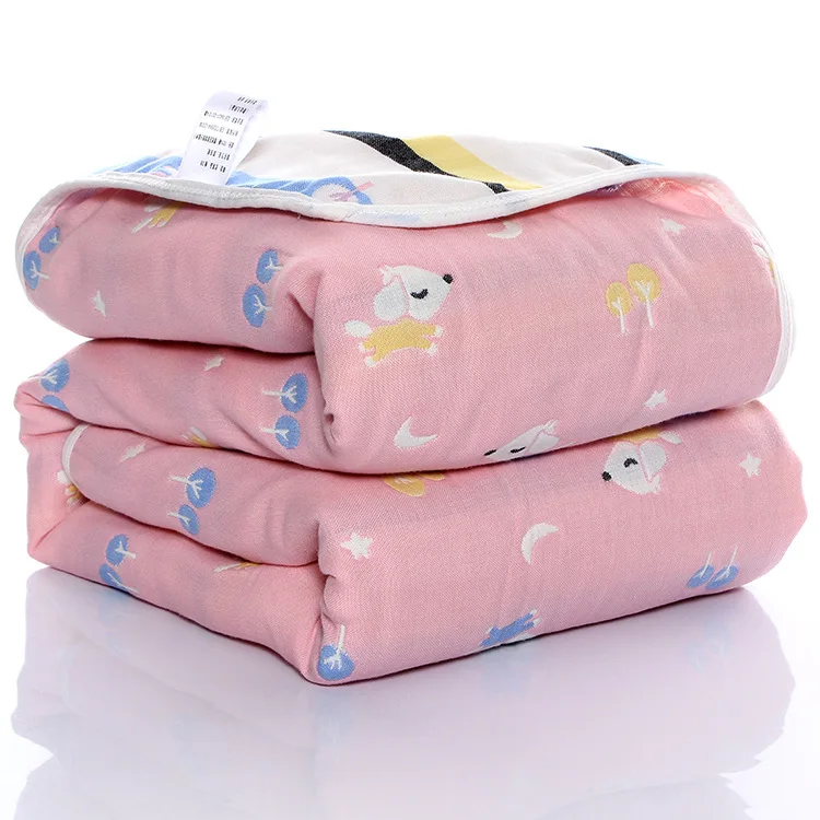 030 110*110cm Baby Cotton Blanket Six-layer Gauze Children's Bath Towel Newborn Thin Quilt Blanket Infant Summer Quilt Wholesale - Цвет: 030