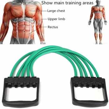

Pull Stretcher Fitness Equipment 5 Spring Body Building Exercise Ergonomic Handle Gym Muscle Training Home Office Chest Expander