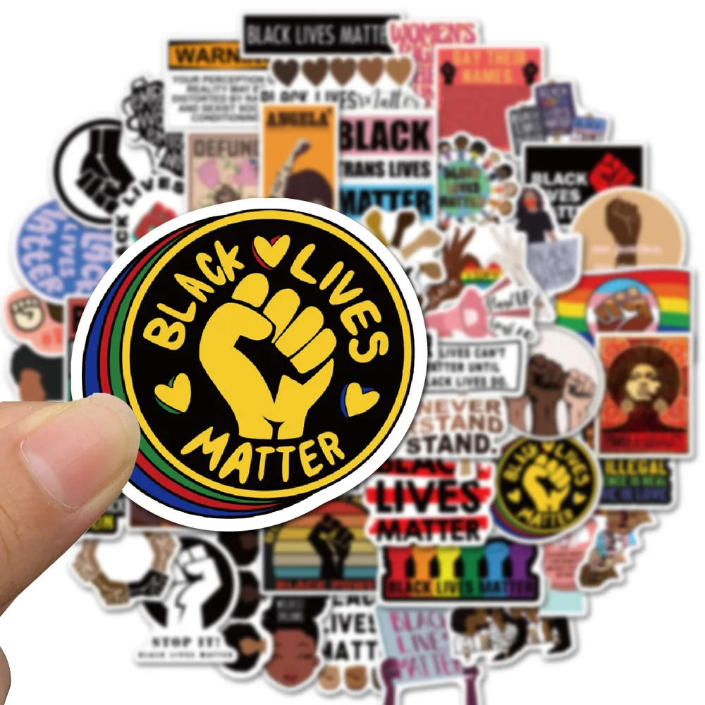 50/100pcs BLACK LIVES MATTER Stickers For Children Kids Toy Laptop Bike Guitar Wall Decor PVC Joy Waterproof Sticker Decals