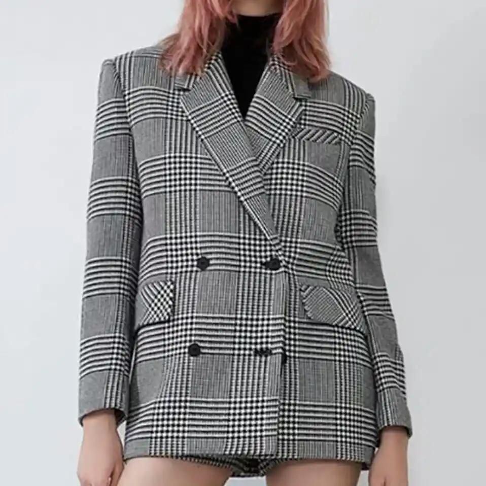 vintage plaid blazer