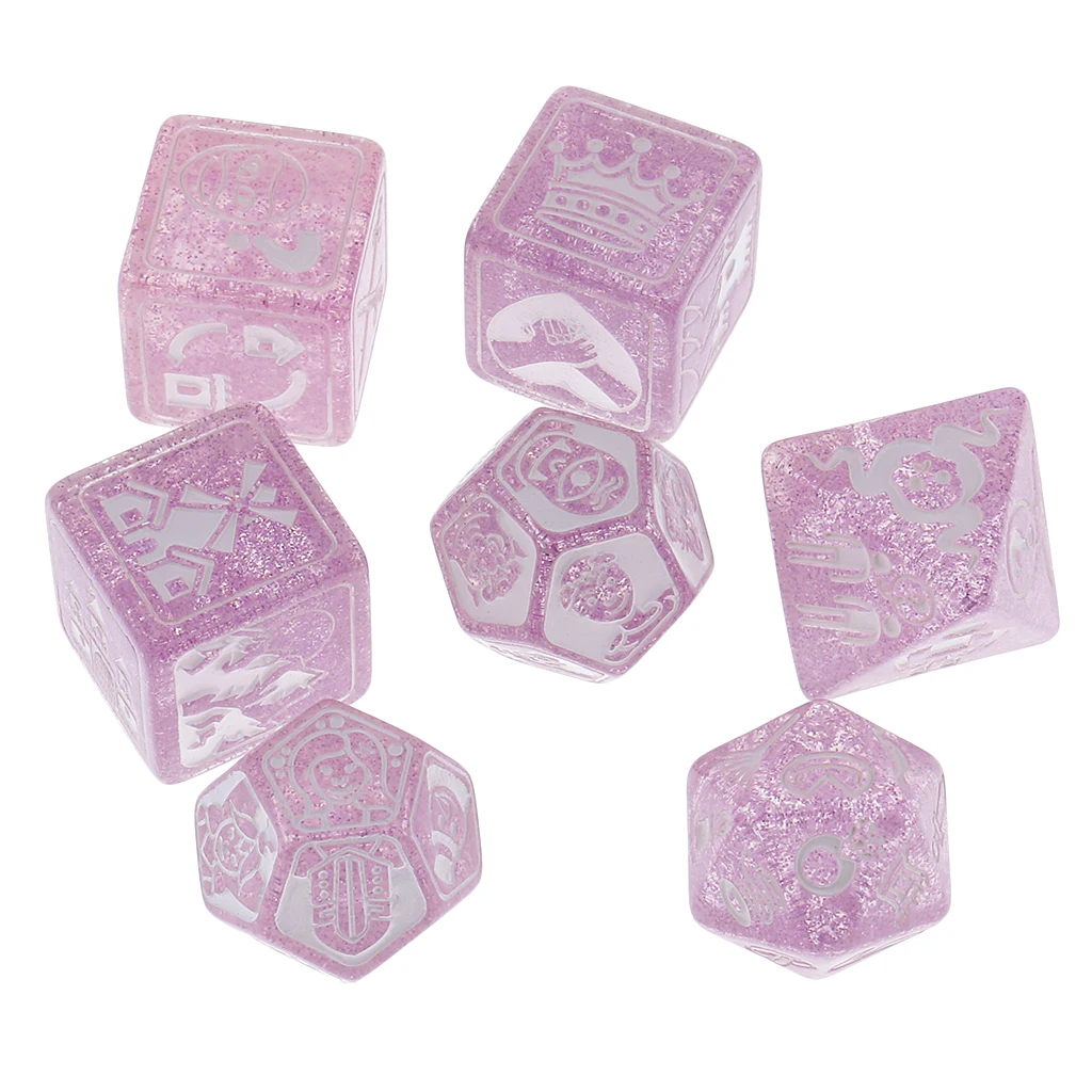 7 шт. Пластиковые Прозрачные Кубики D6 D8 D12 D20 для TRPG MTG D&D части 0,98 дюйма
