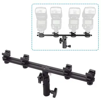 

Universal Four Flash Bracket Hot Shoe Speedlight Stand Umbrella Light Holder For Studio Video Dslr Camera Canon Nikon Yongnuo