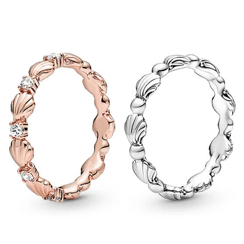 

Baofu New 925 Sterling Silver Ring Shell Round Bead Shiny Wedding Ring Suitable For Original Female Gift High Jewelry