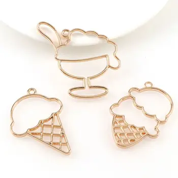 

3Pcs Ice Cream Blank UV Resin Frame Pendant Open Bezel Setting Jewelry Making AXYD