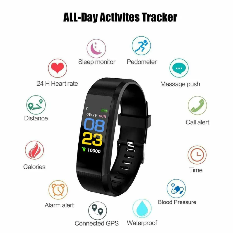 Хит, женские и мужские водонепроницаемые Смарт-часы для фитнеса, трекер активности, пульсометр, фитнес-часы для Android iOS
