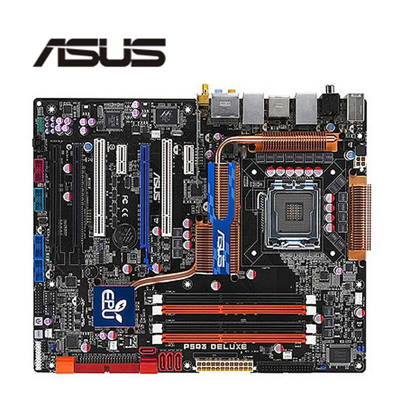Материнская плата для Asus P5Q3 Deluxe/WiFi-AP @ n разъем P45 LGA 775 Q8200 Q8300 DDR3 оригинальная б/у