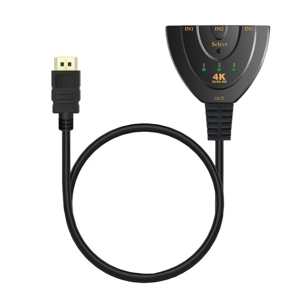 4k Мини 3-портовый Переходник HDMI разветвитель Кабель 1.4b 4K* 2K 1080P Коммутатор HDMI коммутатор 3 в 1 выход порт концентратор для HDTV Xbox PS3 PS4 DVD HDTV - Цвет: 4k