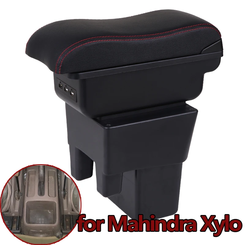 Для Mahindra Xylo E4, аксессуары, автомобильный подлокотник, коробка, кожаный подлокотник, usb, для хранения, центральная консоль, стиль, украшение интерьера