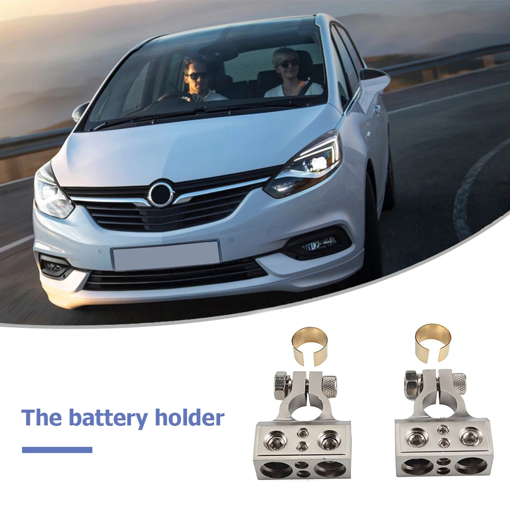 

Automobile Interior Decoration Parts 1 Pair Positive Negative Battery Terminals Clamps with Shims Cleaner Brush