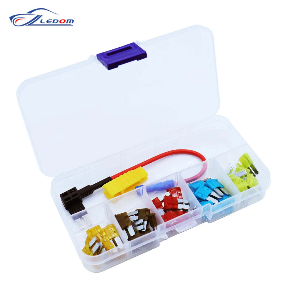 50Pcs/Box Car Fuses Kit Mirco2 ATR Size Blade Car Fuse Assortment Set for Auto Car Truck 5/7.5/10/15/20A Fuse for Ford/Fox /Mondeo /Dodge/JEEP