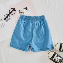 Летний Лидер продаж в Корейском стиле Тенсел ковбойские однотонные Цвет 3 с персонажами из мультфильмов, 5 лет, верхняя одежда средней длины небольшой Для мужчин и Для женщин детские шорты h