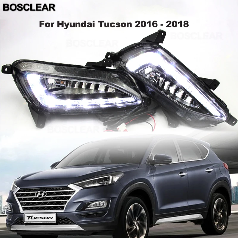 2X для Hyundai Ix35 2010 2018LED ДХО дневная ходовая лампа и светильник s Tucson Топливный