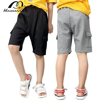 

MAIDANGDI Boys Pants New 2020 Autumn Casual Pure Cotton Children Trousers Breeches Teenage Shorts For Girls Age 6 14 Year