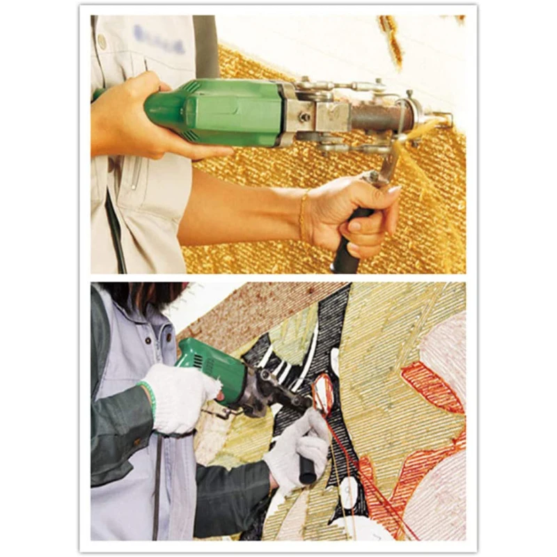 2 In 1 Cut & Loop Pile Tufting Gun Rug Electric Manual Carpet Weaving Machine DIY Handicrafts Industrial Grade 110-240V