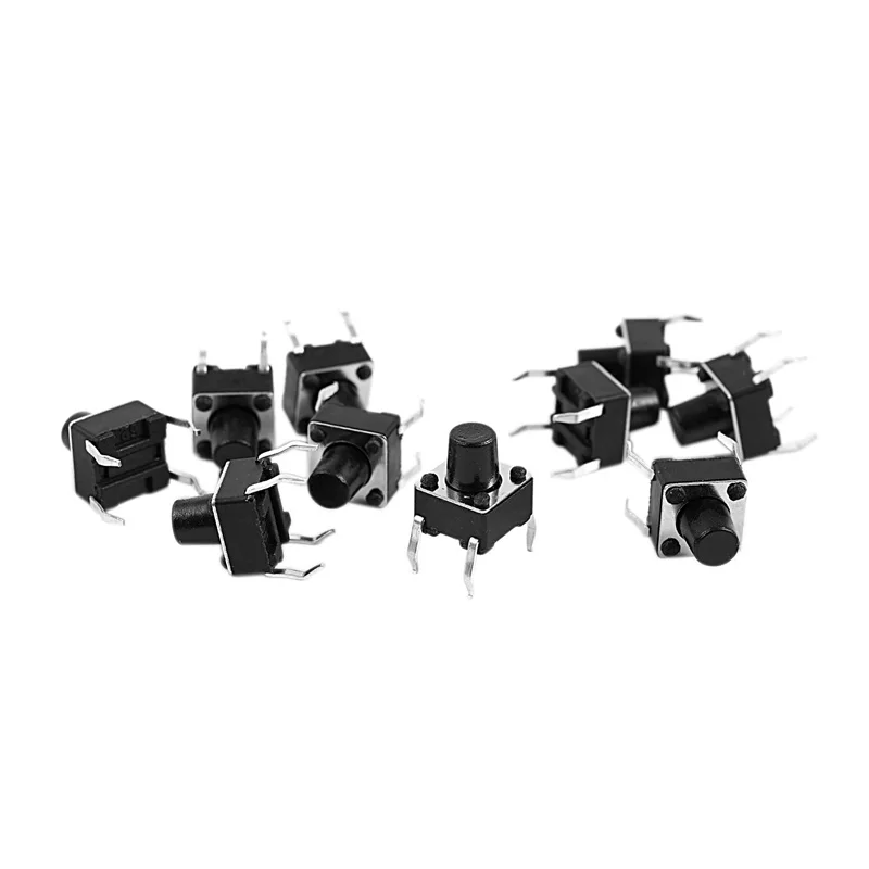 

10 Pcs 6x6x7mm 4 Pins DIP PCB Momentary Tactile Tact Push Button Switch