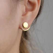 SHUANGR, трендовые серьги в форме полумесяца, фаза Луны, милые серьги в виде курток, геометрические круглые серьги-гвоздики для женщин, набор сережек в виде Солнца и Луны, подарки