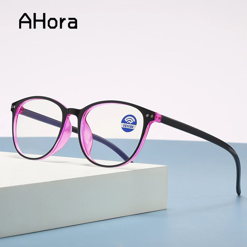 Ahora Anti Blue Light Computer Reading Glasses Women Men Ultralight Round Reading Presbyopic Glasses Diopters + 1.0 1.5 2.0 2.5 3 reading glasses,presbyopic glasses,anti blue light glasses